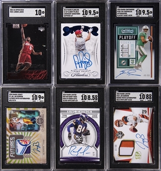 2003-2020s Panini and Upper Deck SGC-Graded Signed and Unsigned Cards Collection (6 Different) Featuring LeBron James, Joe Burrow, Albert Pujols & More!